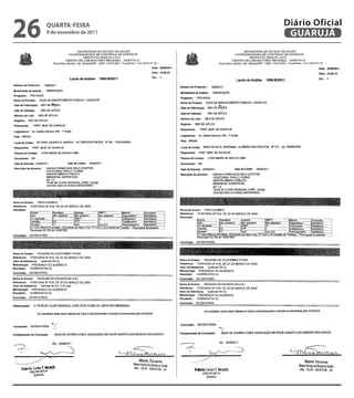 26   QUARtA-feiRA
     9 de novembro de 2011
                             Diário Oficial
                              GUARUJÁ
 