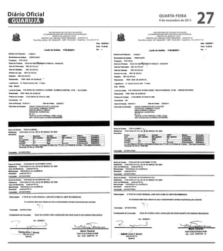 Diário Oficial
 GUARUJÁ
                 QUARtA-feiRA
                 9 de novembro de 2011
                                         27
 