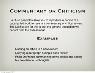 Fair Use: A Guideline For Those In Doubt | PPT