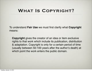 Fair Use: A Guideline For Those In Doubt | PPT