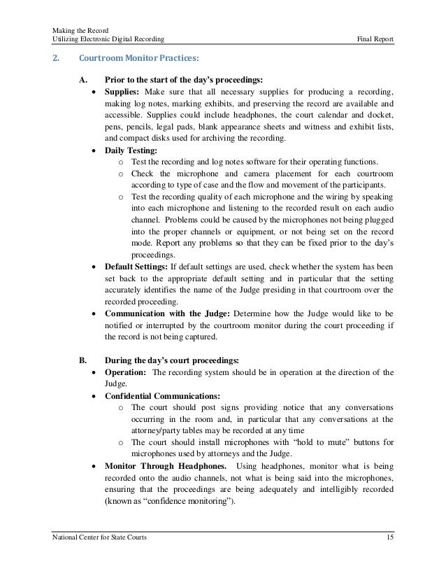 Making the Record Utilizing Digital Electronic Recording