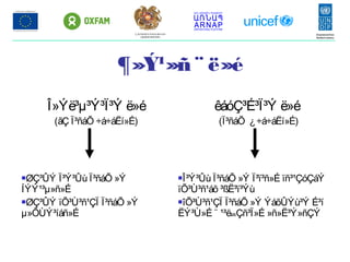 ¶»Ý¹»ñ ¨ ë»é
Î»Ýë³µ³Ý³Ï³Ý ë»é
(ãÇ Ï³ñáÕ ÷á÷áËí»É)
êáóÇ³É³Ï³Ý ë»é
(Ï³ñáÕ ¿÷á÷áËí»É)
ØÇ³ÛÝ Ï³Ý³Ûù Ï³ñáÕ »Ý
ÍÝÝ¹³µ»ñ»É
ØÇ³ÛÝ ïÕ³Ù³ñ¹ÇÏ Ï³ñáÕ »Ý
µ»ÕÙÝ³íáñ»É
Î³Ý³Ûù Ï³ñáÕ »Ý Ï³ï³ñ»É ïñ³¹ÇóÇáÝ
ïÕ³Ù³ñ¹áõ ³ßË³ï³Ýù
îÕ³Ù³ñ¹ÇÏ Ï³ñáÕ »Ý ÝáõÛÝù³Ý É³í
ËÝ³Ù»É ¨ ¹³ëտÇñ³Ï»É »ñ»Ë³Ý»ñÇÝ
ՀՀ ԱՐՏԱԿԱՐԳ ԻՐԱՎԻՃԱԿՆԵՐԻ
ՆԱԽԱՐԱՐՈՒԹՅՈՒՆ
 