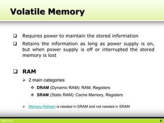 Volatile Memory Crash Code 09. Memory, Storage (RAM, Cache, HDD, ODD, SSD, Flashdrives) | PPSX