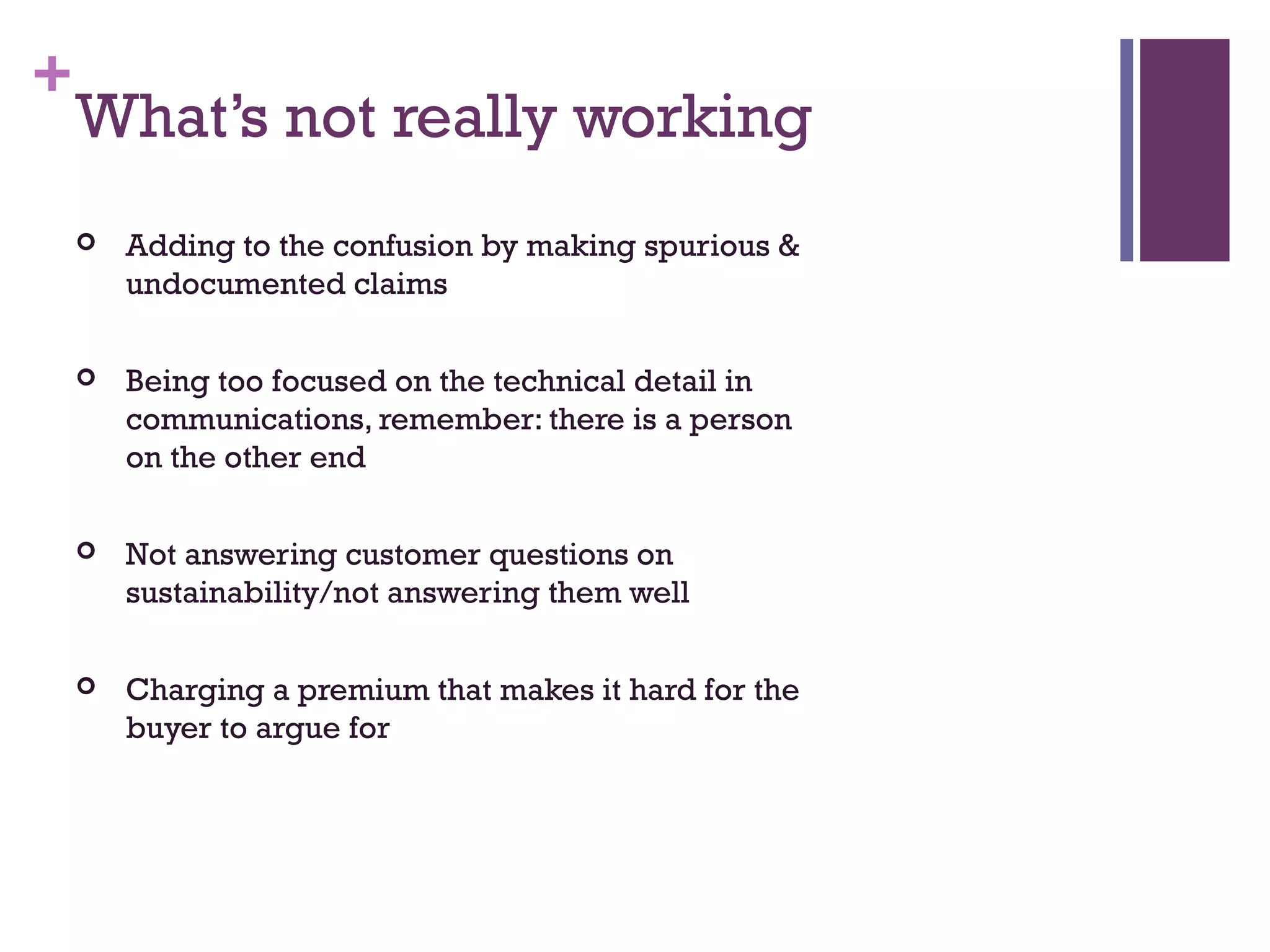 Environmental Impacts
Increase these…
• biodiversity preservation
• climate adaptation
• resource optimization
• soil health stewardship
Decrease these…
• acidification
• desertification
• eutrophication
• freshwater pollution
• greenhouse gas emissions
• habitat depletion
• human health impacts
• land use change
• marine pollution
• ozone depletion
• radiation pollution
• resource depletion
• smog
• waste
• water consumption
 