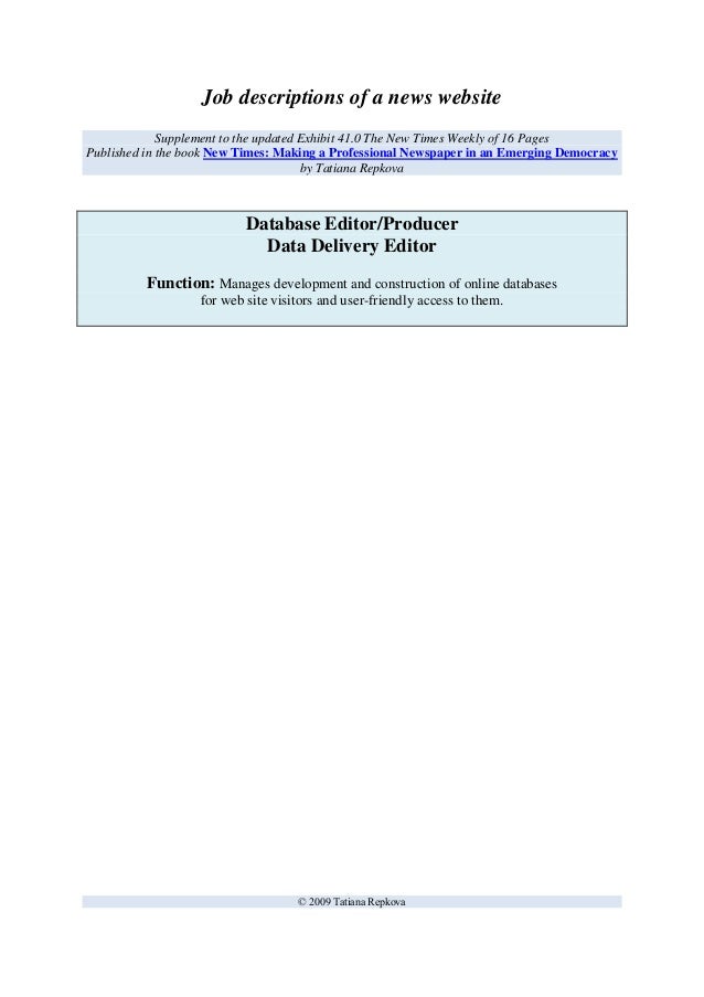 web editor job description web editor job description