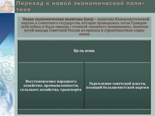 Переход К Новой Экономической Политике Год