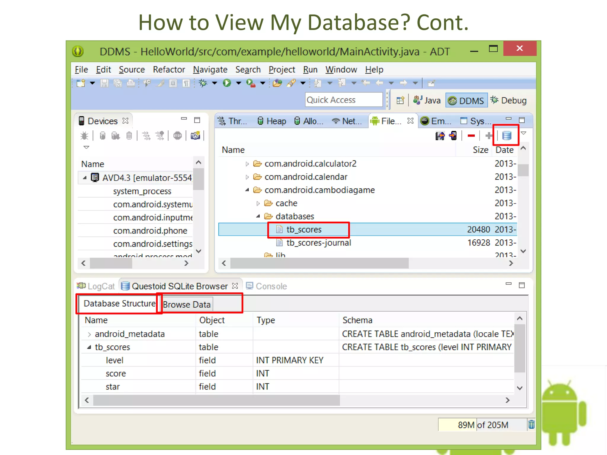 How to View My Database? Cont. 