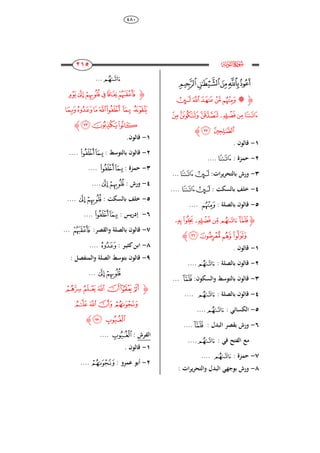 484
181
181
181
181
‫ﮌ‬e
‫ﭻ‬‫ﭺ‬‫ﭹ‬‫ﭸ‬‫ﭷ‬
‫ﮋ‬‫ﮗ‬‫ﮖ‬‫ﮕ‬‫ﮔ‬‫ﮓ‬‫ﮒ‬
‫ﮝ‬‫ﮜ‬‫ﮛ‬‫ﮚ‬‫ﮙ‬‫ﮘ‬
‫ﮟ‬‫ﮞ‬‫ﮊ‬
8-. ‫قالون‬
2-: ‫حمزة‬‫ﮘ‬....
3-:‫ات‬‫ر‬‫ي‬‫ر‬ِ‫بالت‬ ‫ورش‬‫ﮘ‬‫ﮗ‬...
4-: ‫بالسكت‬ ‫خلف‬‫ﮗ‬‫ﮘ‬....
5-: ‫بالصلة‬ ‫قالون‬‫ﮓ‬....
‫ﮋ‬‫ﮥ‬‫ﮤ‬‫ﮣ‬‫ﮢ‬‫ﮡ‬‫ﮠ‬
‫ﮩ‬ ‫ﮨ‬‫ﮧ‬‫ﮦ‬‫ﮊ‬
8-. ‫قالون‬
2-: ‫بالصلة‬ ‫قالون‬‫ﮡ‬....
3-:‫والسكون‬ ‫بالتوسط‬ ‫قالون‬‫ﮠ‬...
4-: ‫بالصلة‬ ‫قالون‬‫ﮡ‬....
5-: ‫الكسائ‬‫ﮡ‬....
6-: ‫البدل‬ ‫بقصر‬ ‫ورش‬‫ﮠ‬....
‫ف‬ ‫الفتح‬ ‫مع‬:‫ﮡ‬....
7-: ‫حمزة‬‫ﮡ‬....
8-‫البدل‬ ‫بوج‬ ‫ورش‬‫ات‬‫ر‬‫ي‬‫ر‬ِ‫والت‬:
‫ﮡ‬...
‫ﮋ‬‫ﮯ‬‫ﮮ‬‫ﮭ‬‫ﮬ‬‫ﮫ‬‫ﮪ‬
‫ﯗ‬‫ﯖ‬‫﮴‬‫﮳‬‫﮲‬ ‫ﮱ‬‫ﮰ‬
‫ﯚ‬‫ﯙ‬‫ﯘ‬‫ﮊ‬
8-.‫قالون‬
2-: ‫بالتوسط‬ ‫قالون‬‫ﮱ‬‫﮲‬....
3-: ‫حمزة‬‫ﮱ‬‫﮲‬....
4-: ‫ورش‬‫ﮮ‬‫ﮭ‬....
5-: ‫بالسكت‬ ‫خلف‬‫ﮮ‬‫ﮭ‬....
6-: ‫يس‬‫ر‬‫إد‬‫﮲‬‫ﮱ‬....
7-:‫والقصر‬ ‫بالصلة‬ ‫قالون‬‫ﮪ‬...
8-‫كثي‬‫ابن‬‫ـ‬: ‫ر‬‫ﯖ‬....
9-: ‫والمنفصل‬ ‫الصلة‬ ‫بتوسط‬ ‫قالون‬
‫ﮮ‬‫ﮭ‬...
‫ﮋ‬‫ﯠ‬‫ﯟ‬‫ﯞ‬‫ﯝ‬‫ﯜ‬‫ﯛ‬
‫ﯢ‬‫ﯡ‬‫ﯤ‬‫ﯣ‬
‫ﯦ‬‫ﯥ‬‫ﮊ‬
‫الفرش‬:‫ﯥ‬....
8-. ‫قالون‬
2-: ‫عمرو‬ ‫أبو‬‫ﯡ‬....
 