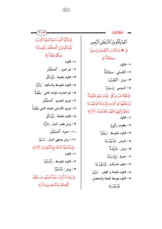 484
111
111
111
111
‫ﮌ‬e
‫ﭻ‬‫ﭺ‬‫ﭹ‬‫ﭸ‬‫ﭷ‬
‫ﮋ‬‫ﯪ‬‫ﯩ‬‫ﯨ‬‫ﯧ‬‫ﯦ‬
‫ﯬ‬‫ﯫ‬‫ﮊ‬
8-.‫قالون‬
2-: ‫الكسائ‬‫ﯬ‬‫ﯫ‬
3-‫ورش‬:‫ﯩ‬
4-: ‫السوس‬‫ﯪ‬
‫ﮋ‬‫ﯳ‬‫ﯲ‬‫ﯱ‬ ‫ﯰ‬‫ﯯ‬‫ﯮ‬‫ﯭ‬
‫ﯹ‬‫ﯸ‬‫ﯷ‬ ‫ﯶ‬‫ﯵ‬‫ﯴ‬
‫ﯾ‬‫ﯽ‬‫ﯼ‬‫ﯻ‬‫ﯺ‬‫ﮊ‬
8-. ‫قالون‬
2-:‫يعقوب‬‫ﯻ‬
3-: ‫بالتوسط‬ ‫قالون‬‫ﯺ‬
4-: ‫يس‬‫ر‬‫إد‬‫ﯹ‬‫ﯸ‬
5-: ‫ورش‬‫ﯳ‬
6-: ‫ـزة‬‫م‬‫ح‬‫ﯷ‬
7-: ‫بالسكت‬ ‫خلف‬‫ﯹ‬‫ﯸ‬
8-: ‫القصر‬ ‫و‬ ‫بالصلة‬ ‫قالون‬‫ﯲ‬
9-‫قا‬: ‫والمنفصل‬ ‫الصلة‬ ‫بتوسط‬ ‫لون‬
‫ﯹ‬‫ﯸ‬
‫ﮋ‬‫ﭕ‬‫ﭔ‬‫ﭓ‬‫ﭒ‬‫ﭑ‬
‫ﭙ‬ ‫ﭘ‬‫ﭗ‬‫ﭖ‬
‫ﭜ‬‫ﭛ‬‫ﭚ‬‫ﮊ‬
8-.‫قالون‬
2-: ‫عمرو‬ ‫أبو‬‫ﭘ‬
3-: ‫بالصلة‬ ‫قالون‬‫ﭖ‬
4-: ‫والسكون‬ ‫بالتوسط‬ ‫قالون‬‫ﭑ‬
5-‫با‬ ‫لِارث‬ ‫أبوا‬: ‫الثان‬ ‫لوجو‬‫ﭜ‬‫ﭛ‬
6-: ‫البصري‬ ‫دوري‬‫ﭘ‬
7-: ‫الثان‬ ‫بالوجو‬ ‫الكسائ‬ ‫دوري‬‫ﭜ‬‫ﭛ‬
8-: ‫بالصلة‬ ‫قالون‬‫ﭖ‬
9-: ‫البدل‬ ‫بقصر‬ ‫ورش‬‫ﭑ‬
84-: ‫حمزة‬‫ﭘ‬
88-: ‫البدل‬ ‫بوج‬ ‫ورش‬‫ﭓ‬
‫ﮋ‬‫ﭢ‬‫ﭡ‬‫ﭠ‬‫ﭟ‬‫ﭞ‬‫ﭝ‬‫ﮊ‬
8-.‫قالون‬
2-: ‫بالتوسط‬ ‫قالون‬‫ﭝ‬
3-: ‫ورش‬‫ﭝ‬
‫ﮋ‬‫ﭦ‬‫ﭥ‬‫ﭤ‬‫ﭣ‬‫ﭩ‬‫ﭨ‬‫ﭧ‬
‫ﭮ‬‫ﭭ‬‫ﭬ‬‫ﭫ‬‫ﭪ‬‫ﮊ‬
 