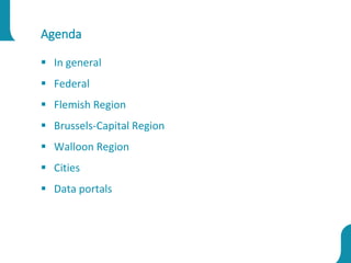 Belgian governments and open data: what's happening at the federal and regional level?