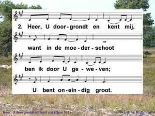 Heer, U doorgrondt en kent mij (Opw 518) t. & m. M. Zimmer
 