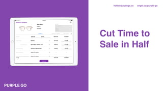 Cut Time to
Sale in Half
hello@purplego.co angel.co/purple-go
 