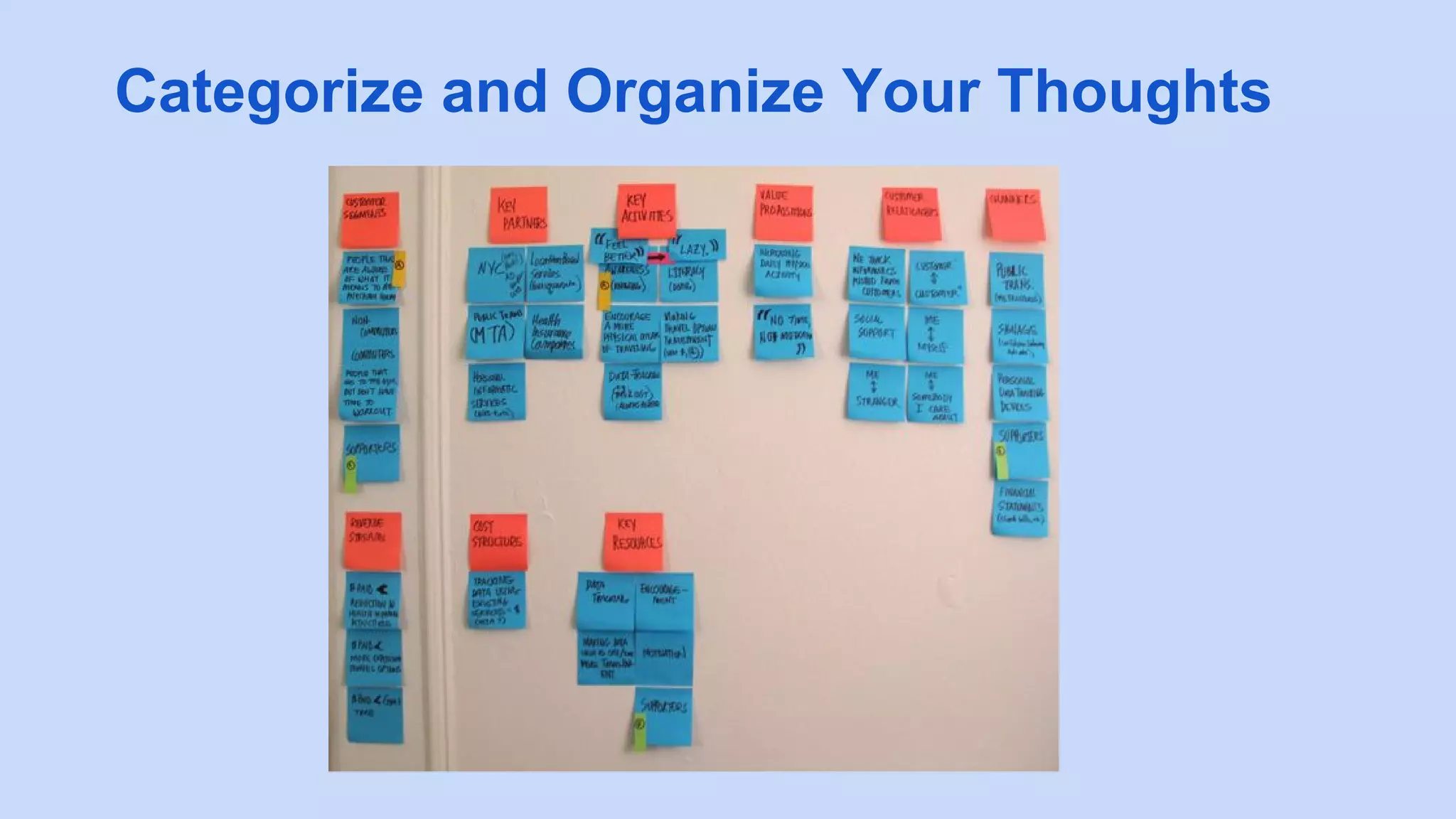 Categorize and Organize Your Thoughts
 