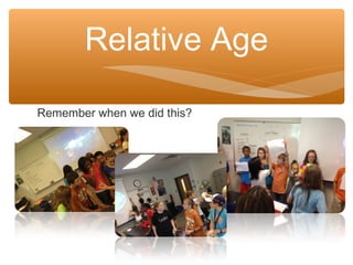 Remember when we did this?
Relative Age
 