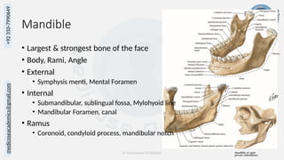 Gross Anatomy of Head and Neck by Medicose Academics | PPTX