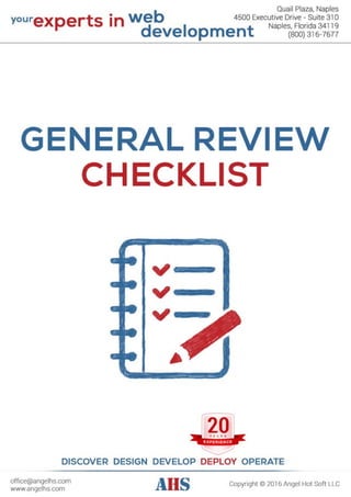 AHS general review checklist 2016 - 2017
