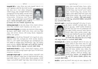 JHõ~tÅ∞ÊÅ∞
                                          ∆°                                                                                 ã¨Ü«∞º^£ #j~ü JÇ¨Ï=∞‡^£
#∂~å˚Ç¨<£ ¿+H± ó Ñ¨tÛ=∞ QÀ^•=i lÖÏ¡ Ñ¨O_ç`« "≥Å∂¡~°∞Ö’ 1969 "Õ∞ 11#                                               Ñ¨„uHõÅ∞, Hõq`å ã¨OHõÅ<åÅÖ’ Hõq`«Å∞, ˆQÜ«∂Å∞, "åº™êÅ∞
[##O. `«e¡`«O„_»∞Å∞: Jg∞<å ca, g∞~å ™êÃÇÏÉò. HõÅO¿Ñ~°∞:                                                            KÀ@∞KÕã¨∞‰õΩ<åﬂ~Ú. L~°∂Ì Hõq`å =∂^èŒ∞~åºxﬂ qâı¡+≤ã¨∂Î
ÉÏc˚. K«^Œ∞=Ù: Ü«∞O.U., a.W_ç. L^ÀºQÆO: Láê^è•ºÜ«ÚÅ∞.                                                              PHÍâ◊"å}˜ ˆHO„^ŒO ^•ﬁ~å `≥Å∞QÆ∞Ö’ „Ñ¨ã¨OQÆ "åº™êÅ∞
1984Ö’ '#_»∞ã¨∞Î#ﬂ K«i„`«— =∂ã¨Ñ¨„uHõÖ’ `˘e™êiQÍ Hõq`«                                                             „Ñ¨™ê~°O. `≥Å∞QÆ∞Ö’ ~åã¨∞Î#ﬂ Hõ=ÙÅ, ~°K«~Ú`«Å ~°K«#Å
„Ñ¨K«∞i`«"≥∞ÿ#Ñ¨Ê˜ #∞O_ç qq^èŒ Ñ¨„uHõÖ’¡, ã¨OHõÅ<åÖ’¡ Hõq`«Å∞                                                     qt+¨ì`«#∞, Ñ¶¨∞#`«#∞ qâı¡+≤ã¨∂Î L~°∂ÌÖ’ ~åã≤# "åº™êÅ∞ L~°∂Ì
KÀ@∞ KÕã¨∞‰õΩ<åﬂ~Ú. Ñ¨Å∞ ˆQÜ«∞ ~°∂Ñ¨HÍÅ∞ q^•º~°∞÷Å ^•ﬁ~å                                                           Ñ¨„uHõÖ’¡ „Ñ¨K«∞i`«O JÜ«∂º~Ú. ÅHõ∆ºO: =∂#=`å qÅ∞=Å#∞
„Ñ¨ ^ Œ i ≈OK« | _®¤ ~ Ú. ™êÇ≤ Ï `« º ã¨ O ã¨ ÷ Å ^•ﬁ~å ã¨ < å‡<åÅ∞                                                Ñ¨iÑ¨Ù+¨ìO KÕÜ«∞_»O. z~°∞<å=∂ : _®Hõì~ü ã¨Ü«∞º^£ Y∞`«∞|nÌ<£,
–ã¨`å¯~åÅ∞. ÅHõ∆ºO: ™ê=∂lHõ ~°∞QÆ‡`«Å Ñ¨@¡ „Ñ¨[ÅÖ’ K≥·`«#ºO                                 WO˜ #O.1–10–80, ëê ™êÃÇÏÉò QÆ∞@ì, =∞Ç¨Ï|∂Éò#QÆ~ü–509001, =∞Ç¨Ï|∂Éò#QÆ~ü
HõeOK«∞@. z~°∞<å=∂: ¿+H± #∂~å˚Ç<£, WO˜.#O. 3–286–14,
    æ                                    ¨                                                  lÖÏ¡. ã¨OKå~°"å}˜: 97037 71012.
N ™ê~Ú^Œ∞~åæ #QÆ~ü, áêÅOy–534216, Ñ¨tÛ=∞QÀ^•=i lÖÏ¡.                                        ~°Ñ¶≤ Ü«∞O_ç. _®Hõì~ü ó =~°OQÆÖò lÖÏ¡ =Ú`åºÅÑ¨e¡Ö’ 1974 PQÆã¨∞ì 17# [##O.
#∂~°∞ÖÏ¡ MÏ„k ã¨Ü«∞º^£ ó L~°∂Ì =Úh¬, Hõ~°∂ﬂÅ∞. ~°K«#Å∞: ~°=∞*Ï#∞ =∞Ç≤Ï=∞Å∞,                                           `«e¡ `«O„_»∞Å∞: JÇ¨Ï=∞^£c, =ÚÇ¨Ï=∞‡^£ JÉÏƒãπ. K«^Œ∞=Ù:
#=∂A É’kèx, ã¨∞O^Œ~°=∞QÆ∞ #=¸<å, qâßﬁã¨=ÚÅ∞, P~°∞ =∂@Å∞, AñÉÏ.                                                        Ü«∞O._ç. =$uÎ: "≥·^ŒºO. 1998Ö’ ã¨=∞HÍb# ™ê=∂lHÍOâ◊O
áêáê ™êÃÇÏÉò `«ÔH¯à◊§Ñ¨e¡ ó J#O`«Ñ¨Ù~°O lÖÏ¡ QÆ∞uÎ `åÅ∂HÍ J¿ÑÊK«~°¡ [#‡ã¨÷ÅO.                                         g∞^Œ ~åã≤# "åºã¨O ^•ﬁ~å ~°K«<å ~°OQÆ „Ñ¨"Õâ◊"≥∞ÿ#Ñ¨Ê˜ #∞O_ç
`«e¡ `«O„_»∞Å∞: Ñ¶¨„‰õÄc, Ñ¶¨„‰õΩnÌ<£. 1928Ö’ [##O. ~°K«#Å∞: J=kè, JO|, Hõhﬂ˜                                        qq^èŒ Ñ¨„uHõÅ∞, ™ê=h~°∞¡, ã¨OHõÅ<åÅÖ’ Hõq`«Å∞, „Ñ¨^è•#OQÍ
K«∞Hõ¯Å∞, „¿Ñ=∞ qÖÏã¨=Ú, ~°ã¨YO_»O, ~å}© ã¨OÜ«ÚHõÎ, â◊‰õΩO`«Å, ã¨`åº<Õﬁ+¨}=Ú,                                         ™ê=∂lHõ, âß„ã‘ÎÜ«∞ "åº™êÅ∞ „Ñ¨K«∞i`«O JÜ«∂º~Ú. ÖHõ∆ºO:
áêáê™ê|∞ =∂@ ÃÑ·_ç=¸@.                                                                                                J}QÍi# =~åæÅ ™êkèHÍiHõ`« HÀã¨O Hõ$+≤ KÕÜ«∞_»O. z~°∞<å=∂
                                                                                                                      : _®Hõ ì ~ ü Ü« ∞ O._ç . ~° Ñ ¶ ≤ , áê¡  ò #O.102, WO˜ #O.
Ñ¨sﬁ<£ =Úã¨Îá¶ê ó HõsO#QÆ~ü lÖÏ¡ QÀ^•=iYxÖ’ 1974 ÃãÃÑìO|~ü 25# [##O.                                                  12–13–633, HÀH˜Å Jáê~üì "≥∞Oòû, gkè #O.14, <åQÍ~°∞˚#
`«e¡`«O„_»∞Å∞: ~°lÜ«∂ ÉËQÆO, "≥ÚÇ¨Ï=∞‡^£ MÏtO ™êÃÇÏÉò. HõÅO¿Ñ~°∞: H˜~°}HÍOu.                #QÆ~ü, `å~åﬂHõ, ã≤H˜O„^ŒÉÏ^£ –1. ã¨OKå~°"å}˜: 98481 55960.
K«^Œ∞=Ù: a.U. 2007 U„Ñ≤ÖòÖ’ '#=∂*ò „áê=ÚYº`«— "åºã¨O „Ñ¨K«∞i`«"≥∞ÿ#Ñ¨Ê˜ #∞O_ç
qq^èŒ Ñ¨„uHõÖ’¡ Ñ¨Å∞ P^è•ºu‡Hõ "åº™êÅ∞ KÀ@∞KÕã¨∞‰õΩ<åﬂ~Ú. ÖHõ∆ºO: ã¨`«º ã¨O^Õâßxﬂ           ~°Ñ¶≤ =∞Ç¨Ï=∞‡^£ Zãπ ó NHÍ‰õΩà◊O lÖÏ¡ HÍj|∞QÆæÖ’ 1969 "Õ∞ 19# [##O. `«e¡
„Ñ¨[Å‰õΩ JOkOK«_»O. z~°∞<å=∂: Ñ¨sﬁ<£ =Úã¨Îá¶ê, WO˜ #O.607 /_ça, Ñ¨O*ÏÉò QÆ_»¤,                                  `«O„_»∞Å∞: á¶êu=∂ c, Ñ¶¨s^Œ∞ ™êÃÇÏÉò. K«^Œ∞=Ù: a.U. =$uÎ:
~å=∞=~°O, H˘`«ÎQÆ∂_≥O–507118, Y=∞‡OlÖÏ¡. ã¨OKå~°"å}˜: 92927 50406.                                               =∂Ô~¯˜OQ∑. HõÅO¿Ñ~°∞: D"Õ=∞#. 1984 'J=∞‡— =∂ã¨Ñ¨„uHõÖ’
                                                                                                                 'J=∞‡— ji¬H`À Hõq`« „Ñ¨K∞« i`«"∞≥ #Ñ¨Ê˜ #∞O_ç qq^èŒ Ñ¨„uHõÅÖ’,
                                                                                                                             õ                     ÿ
Ñ≤~å<£ x*Ï~Ú ˜.ÃÇÏKü ó ~°K«#Å∞: Ç¨Ï[~°`ü Ç¨ï¿ãû<£ ã¨Oã¨‡~°}=Ú, ã¨∂~Ü≥∞                                          ã¨OHõÅ<åÅÖ’ Hõq`«Å∞, Hõ^ä•xHõÅ∞, Hõ^äŒÅ∞, <å˜HõÅ∞ KÀ@∞
á¶ê`≥Ç¨ (J#∞"å^ŒO) Ç¨Ï„[`ü =ÚÇ¨Ï=∞‡^£ ã¨Å¡ÖÏ¡Ç¨ï JÖˇ·Ç≤Ï =ã¨ûÖÏO QÍi ã‘~°`ü QÆ∞iOz                              KÕã¨∞‰õΩ<åﬂ~Ú. Ñ¨Å∞ <å˜HõÅ∞ PHÍâ◊"å}˜ ^•ﬁ~å „Ñ¨™ê~°O
LÑ¨<åºã¨=ÚÅ∞ (J#∞"å^•Å∞).                                                                                        JÜ«∂º~Ú. Ñ¨Ù~°™ê¯~åÅ∞: ™êÇ≤Ïf ã¨∞^èŒ (áêÅH˘Å∞¡). ÖHõ∆ºO:
Y∞`«∞|∞nÌ<£ ã¨Ü«∞º^£ _®Hõì~ü ó ÃÇ·Ï^Œ~åÉÏ^£ Ñ¶¨ÅH±#∞=∞ MÏ„kK«=∞<£Ö’ 1945                                         ™ê=∂lHõ K≥·`«#ºO. z~°∞<å=∂ : Zãπ. =∞Ç¨Ï=∞‡^£ ~°Ñ¶‘, *ˇO_®
"Õ∞15# [##O. `«e¡`«O„_»∞Å∞: ã¨Ü«∞º^• #∂~åñ c, ã¨Ü«∞º^£ =∞Ç¨Ï|∂Éò Jb. HõÅO¿Ñ~°∞:                                  gkè, [_ôÊ ~À_£, NHÍ‰õΩà◊O–532001, NHÍ‰õΩà◊O lÖÏ¡.
‰õΩ`«∞Éò ã¨~üëê~ü. K«^Œ∞=Ù: ZO.U., Ñ≤.ÃÇÏKü_ç. L^ÀºQÆO: q„âßO`« J^è•ºÑ¨‰õΩÅ∞. 1973Ö’        ã¨OKå~°"å}˜: 99637 50632.
'x~å‡}O— (=∞Ç¨Ï|∂Éò#QÆ~ü) Ñ¨„uHõÖ’ 'qHõ$`« ã¨`åºÅ∞— (Hõq`«) ~åã≤#Ñ¨Ê˜ #∞O_ç qq^èŒ          ~°Ñ¶≤ ¿+H± ó „Ñ¨HÍâ◊O lÖÏ¡ p~åÅÖ’ 1965 EÖˇ· 15# [##O. `«e¡`«O„_»∞Å∞: ¿+H±
                                          121                                          62                                            122
 