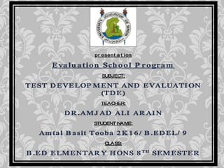School Evaluation Program | PPTX