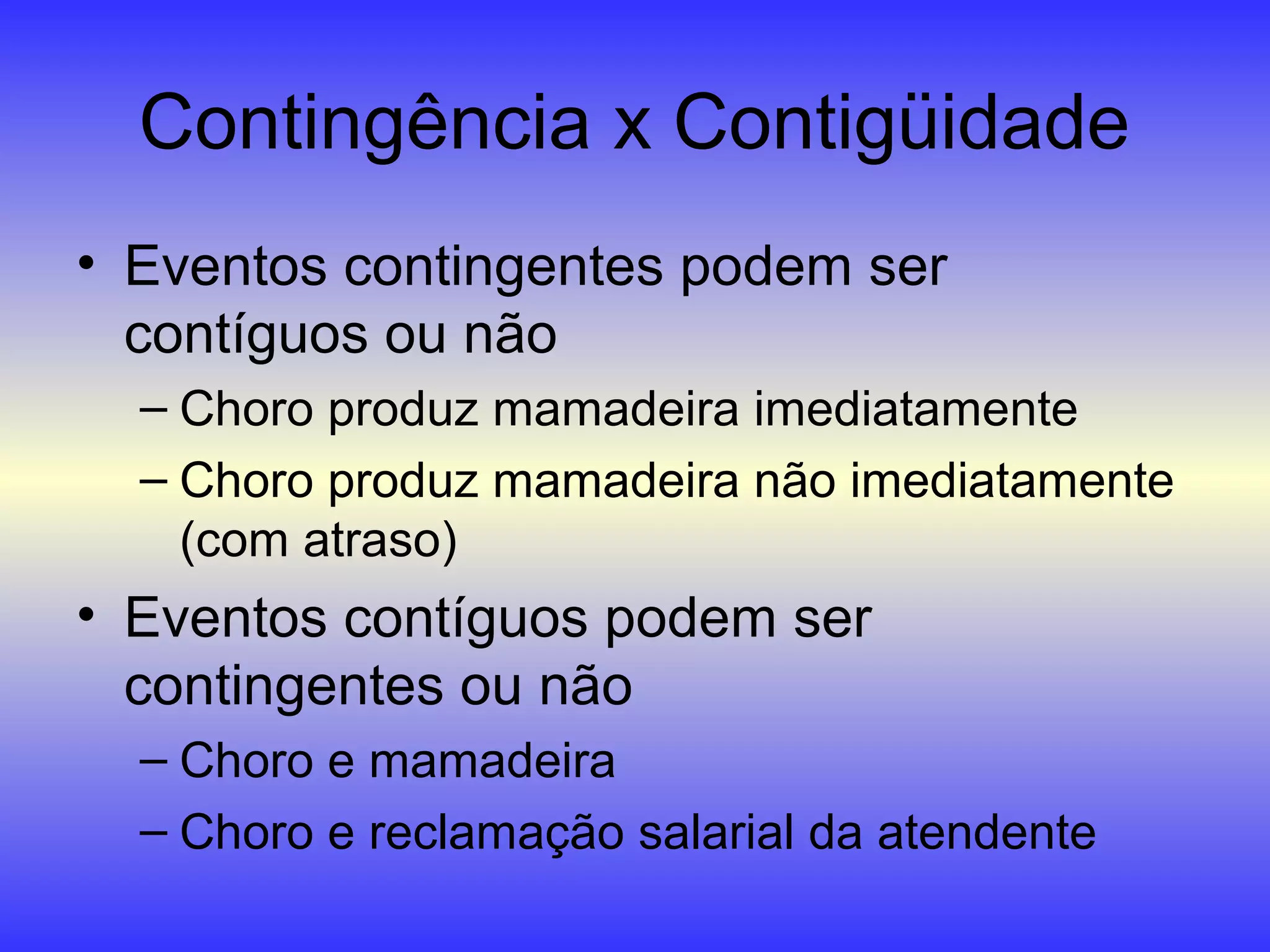 Análise funcional, contingência e contiguidade | PPT
