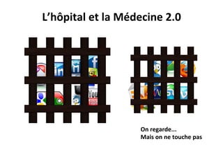On	
  regarde...	
  
Mais	
  on	
  ne	
  touche	
  pas	
  
L’hôpital	
  et	
  la	
  Médecine	
  2.0	
  
 