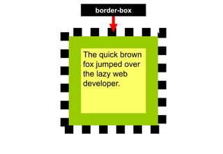 border-box




The quick brown
fox jumped over
the lazy web
developer.
 