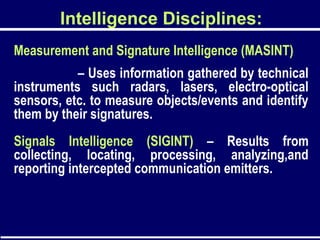 Masint Intelligence Visual Example Module 09 - Basic Intellige.ppt ROTC students | PPT