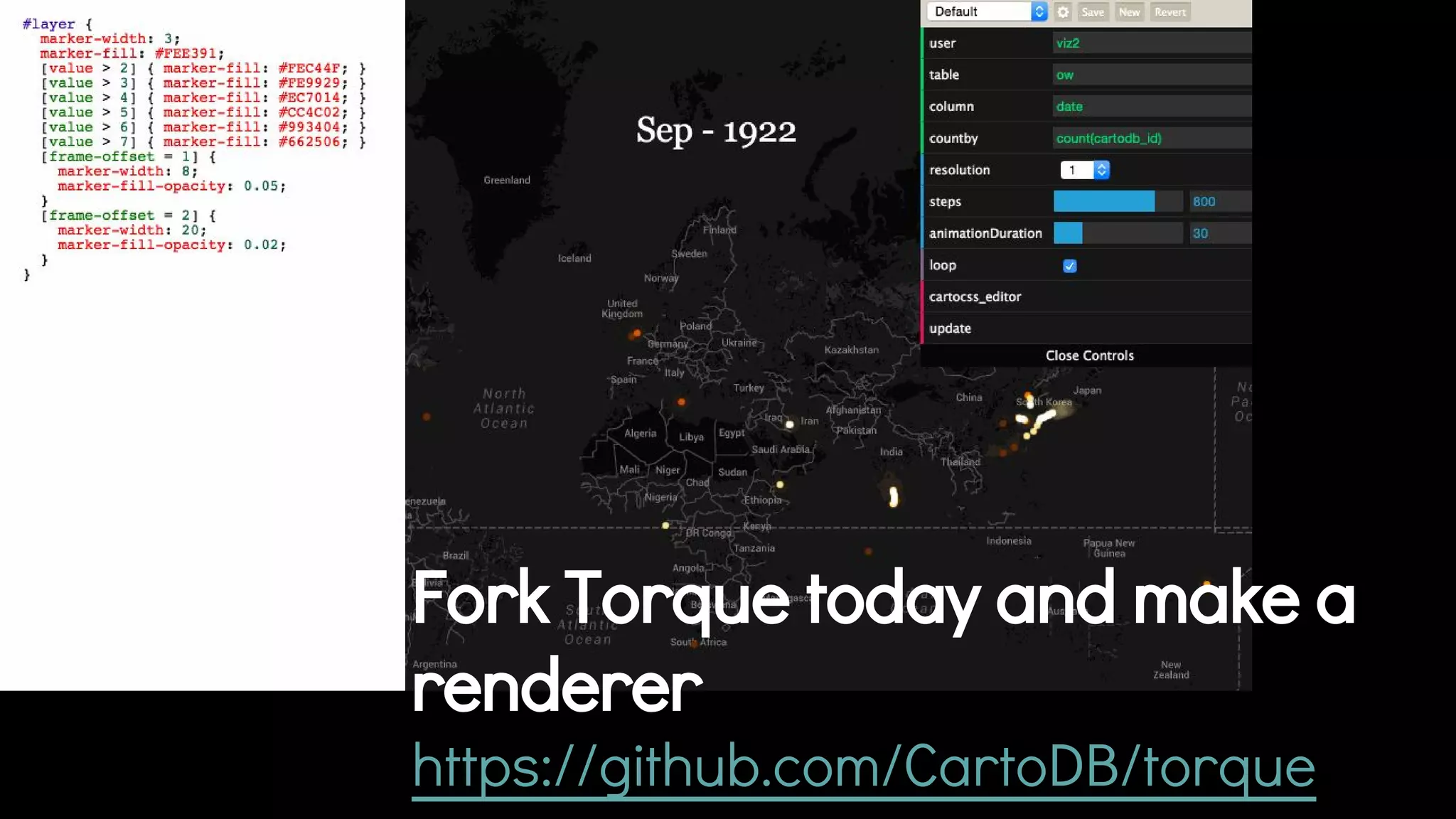 Fork Torque today and make a
renderer
https://github.com/CartoDB/torque