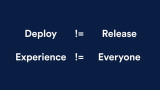 ReleaseDeploy !=
EveryoneExperience !=
 