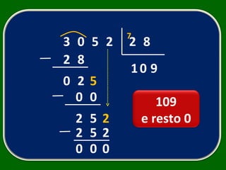 3 0 5 2 2 8 1 2 8 0 2 5 0 0 0 2 5 2 9 2 7 5 2 0 0 0 109 e resto 0 