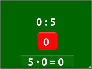 0 : 5 0  5  ·  0 = 0  