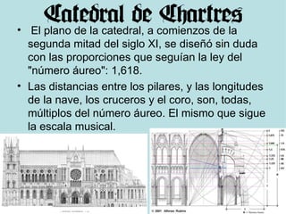 El plano de la catedral, a comienzos de la segunda mitad del siglo XI, se diseñó sin duda con las proporciones que seguían la ley del "número áureo": 1,618.  Las distancias entre los pilares, y las longitudes de la nave, los cruceros y el coro, son, todas, múltiplos del número áureo. El mismo que sigue la escala musical. 
