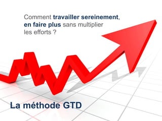 Comment travailler sereinement,
  en faire plus sans multiplier
  les efforts ?




La méthode GTD
 