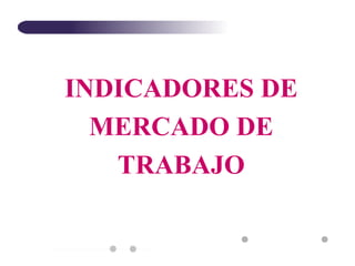 ORGANIZACION PROYECTO CENSO 2003 FASE II INDICADORES DE MERCADO DE TRABAJO 