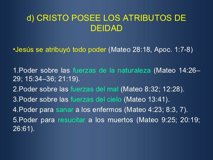 La deidad de Cristo La deidad de Cristo