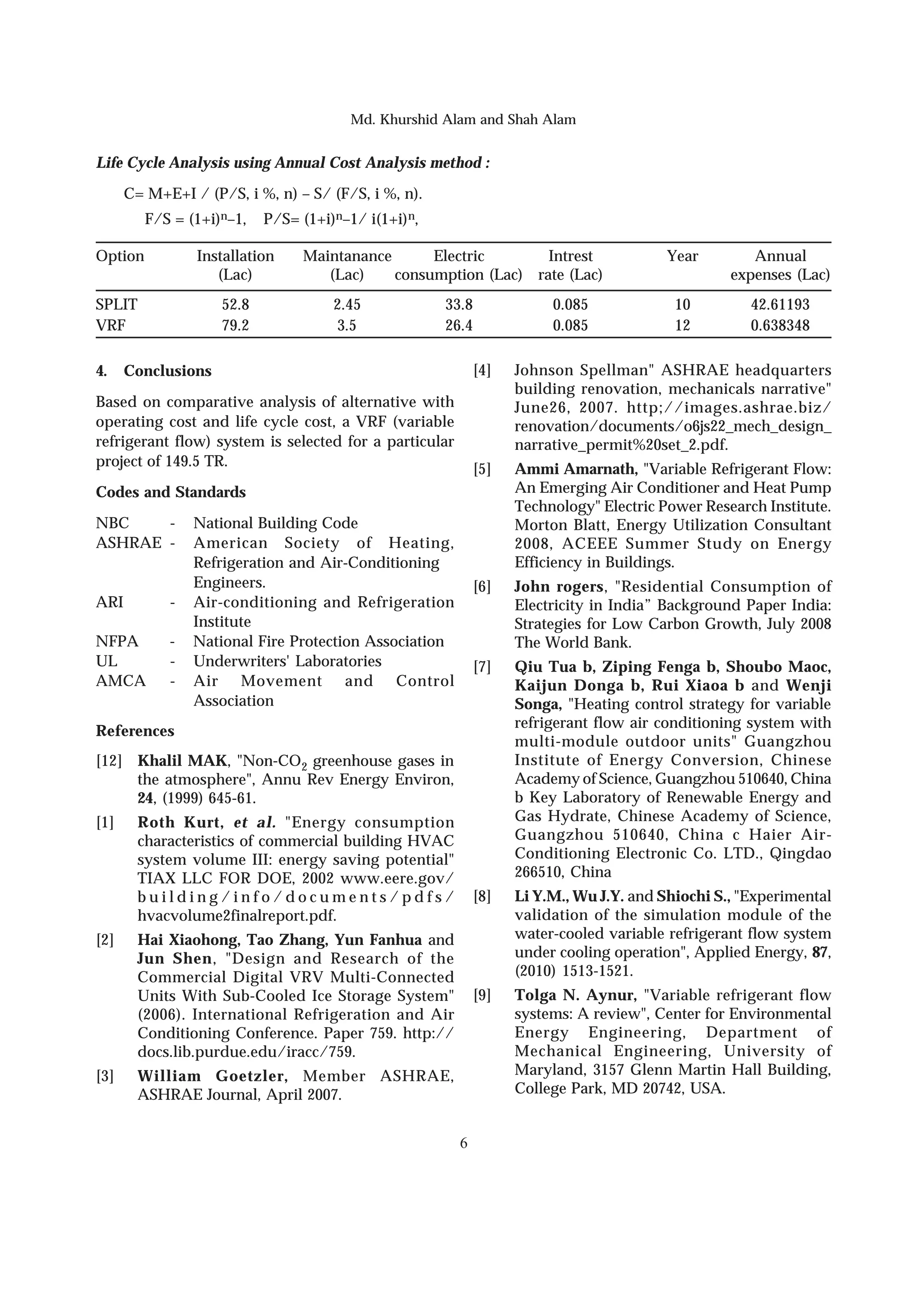 Life Cycle Analysis of Multi Split VRF System | PDF