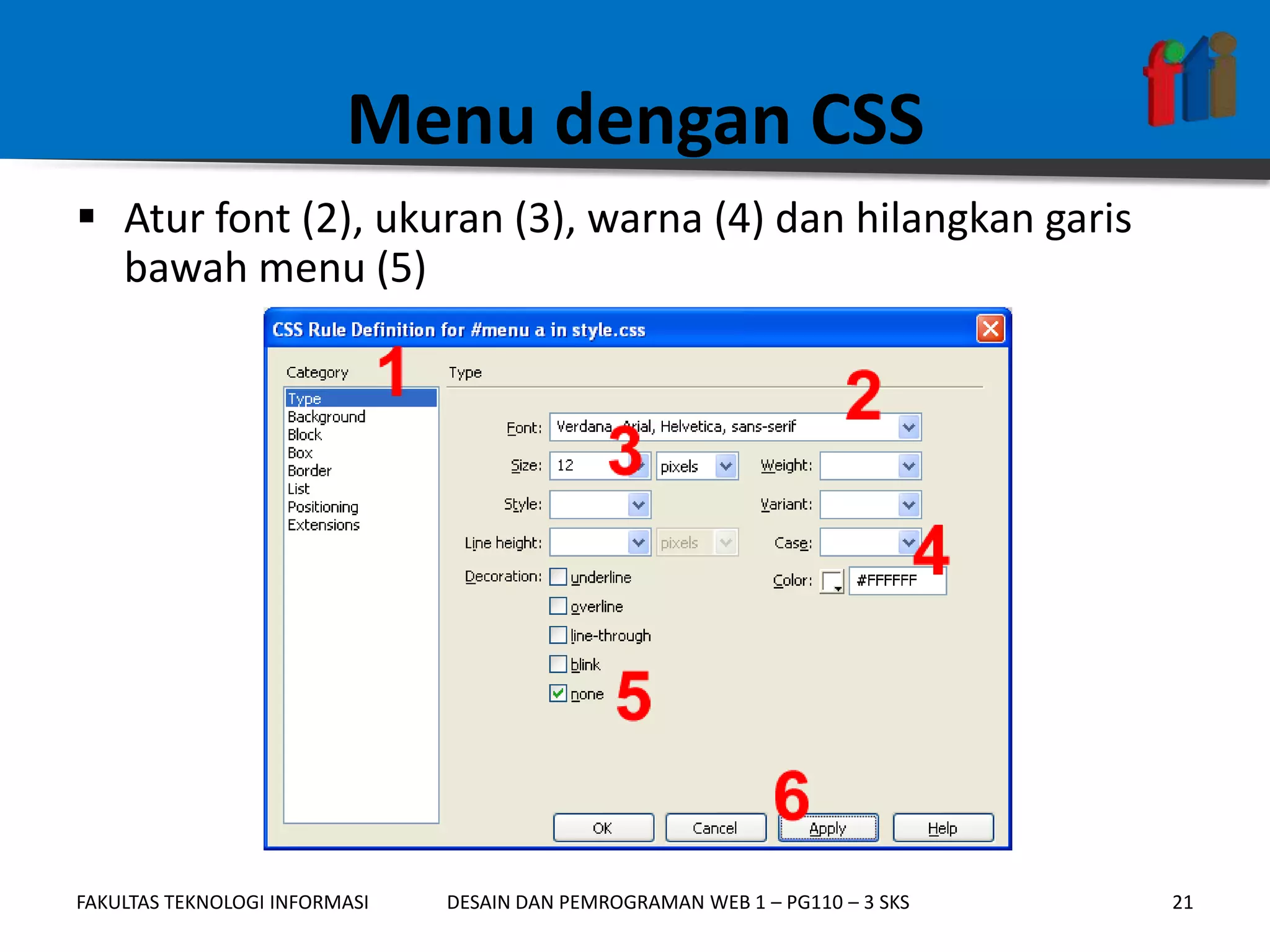 Menu Dan Navigasi Situs Dengan Css | PPTX