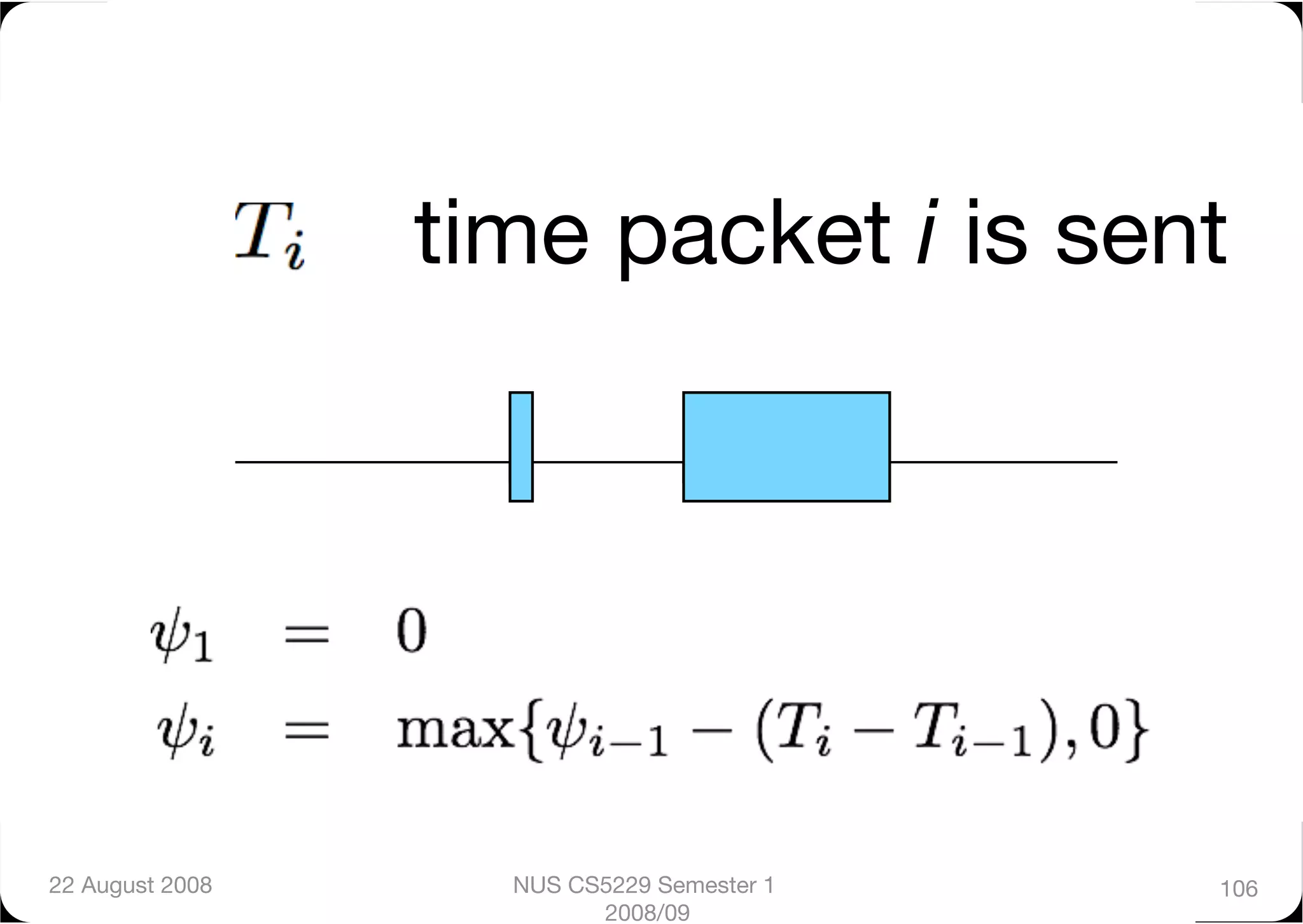 time packet i is sent




22 August 2008
     NUS CS5229 Semester 1   106
                          2008/09
 