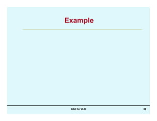 CAD for VLSI 30
Example
 