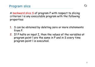 program analysis slicing forward and backward | PDF