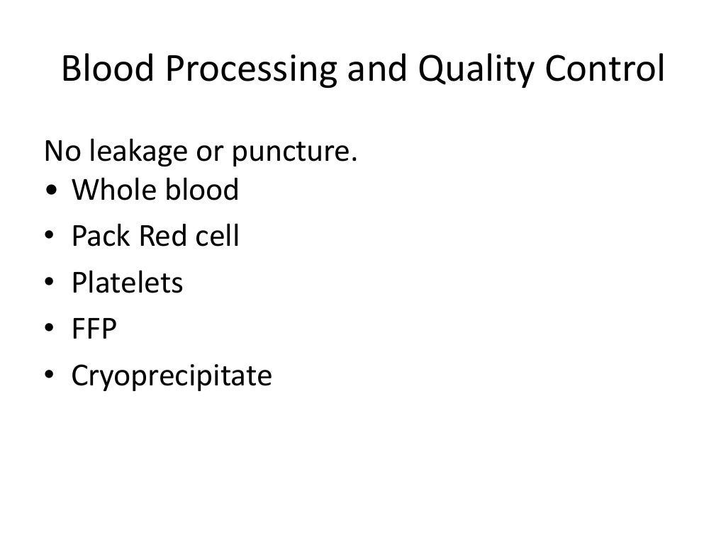 quality control in blood banking