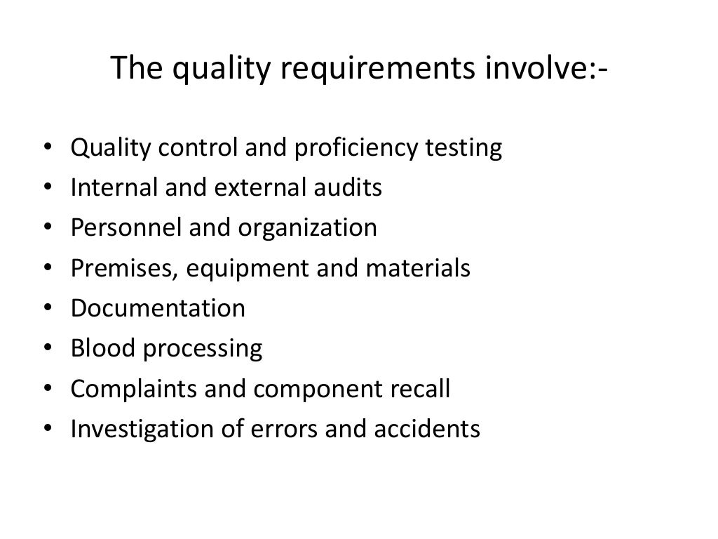 quality control in blood banking