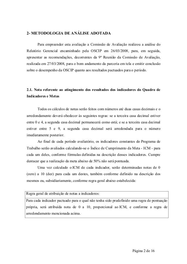 Relatorio de avaliacao institucional