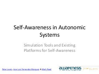Peter Lewis, Jose Luis Fernandez Marquez & Mark Read
Self-Awareness in Autonomic
Systems
Simulation Tools and Existing
Platforms for Self-Awareness
 