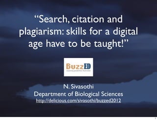 Search Citation And Plagiarism Skills For A Digital Age Have To Be