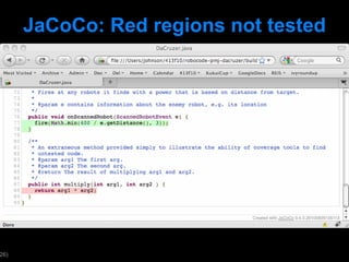 JaCoCo: Red regions not tested 