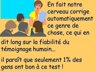 En fait notre cerveau corrige automatiquement ce genre de chose, ce qui en dit long sur la fiabilité du témoignage humain... il paraît que seulement 1% des gens ont bon à ce test ! 
