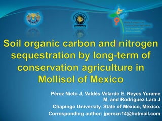 Pérez Nieto J, Valdés Velarde E, Reyes Yurame
                        M, and Rodríguez Lara J
  Chapingo University. State of México, México.
Corresponding author: jperezn14@hotmail.com
 