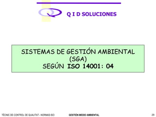 SISTEMAS DE GESTIÓN AMBIENTAL (SGA) SEGÚN  ISO 14001: 04 