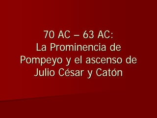 Julio Ceśar y el fin de la República romana