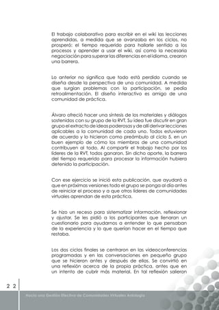 Libro Gestion Efectiva de Comunidades Virtuales